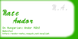 mate andor business card
